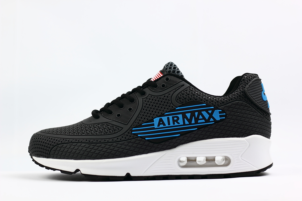 Supreme Nike Air Max 90 Nano Drop Plastic Black Blue Shoes - Click Image to Close